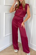 Elegant Sleeveless Jumpsuit For Women With High Neck And Wide Leg One Piece For Formal Events