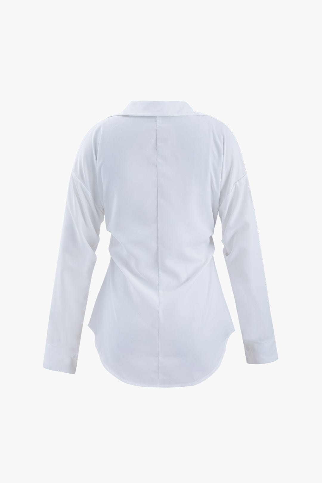 Long Sleeve Blouse For Women With Tailored Fit, Defined Waist, And Classic Collar