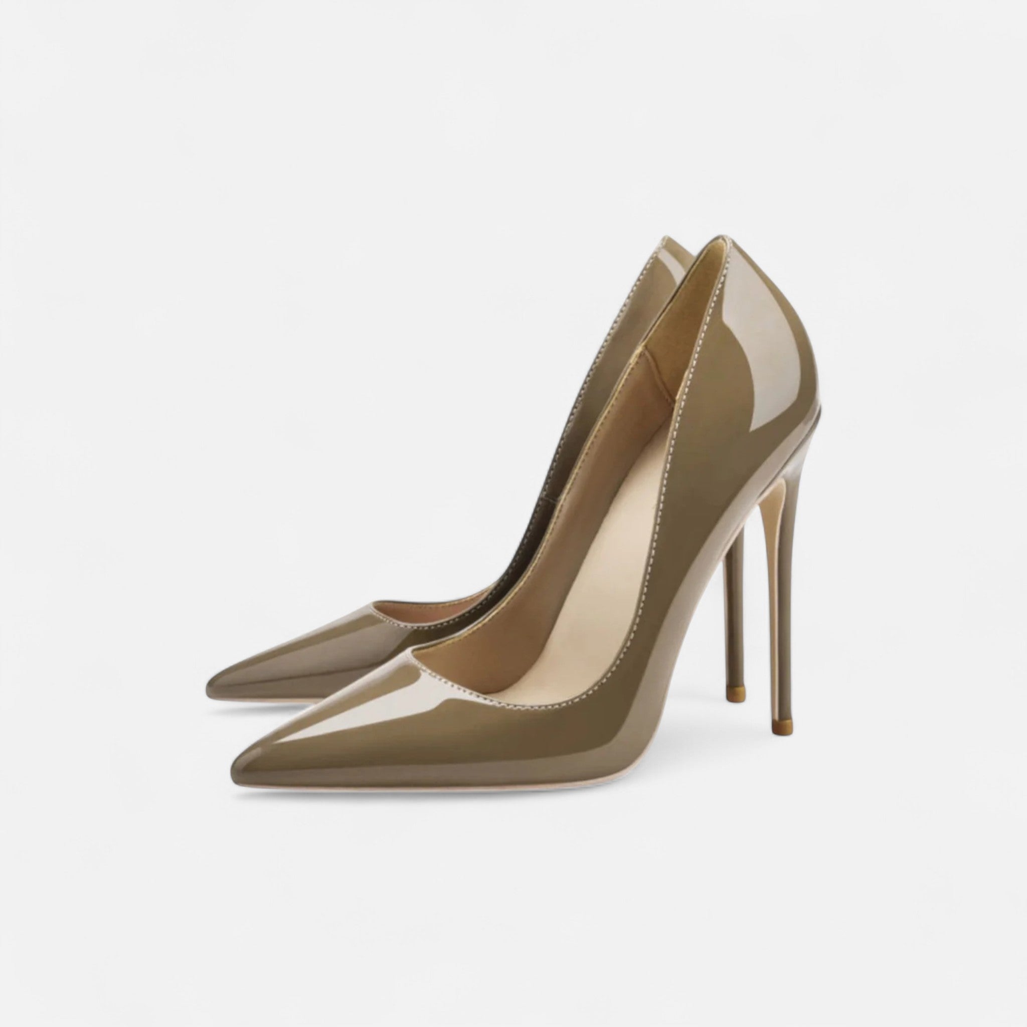 Women's Pointed Toe Patent Slip-On Stiletto Court Heels With Classic Silhouette Profile