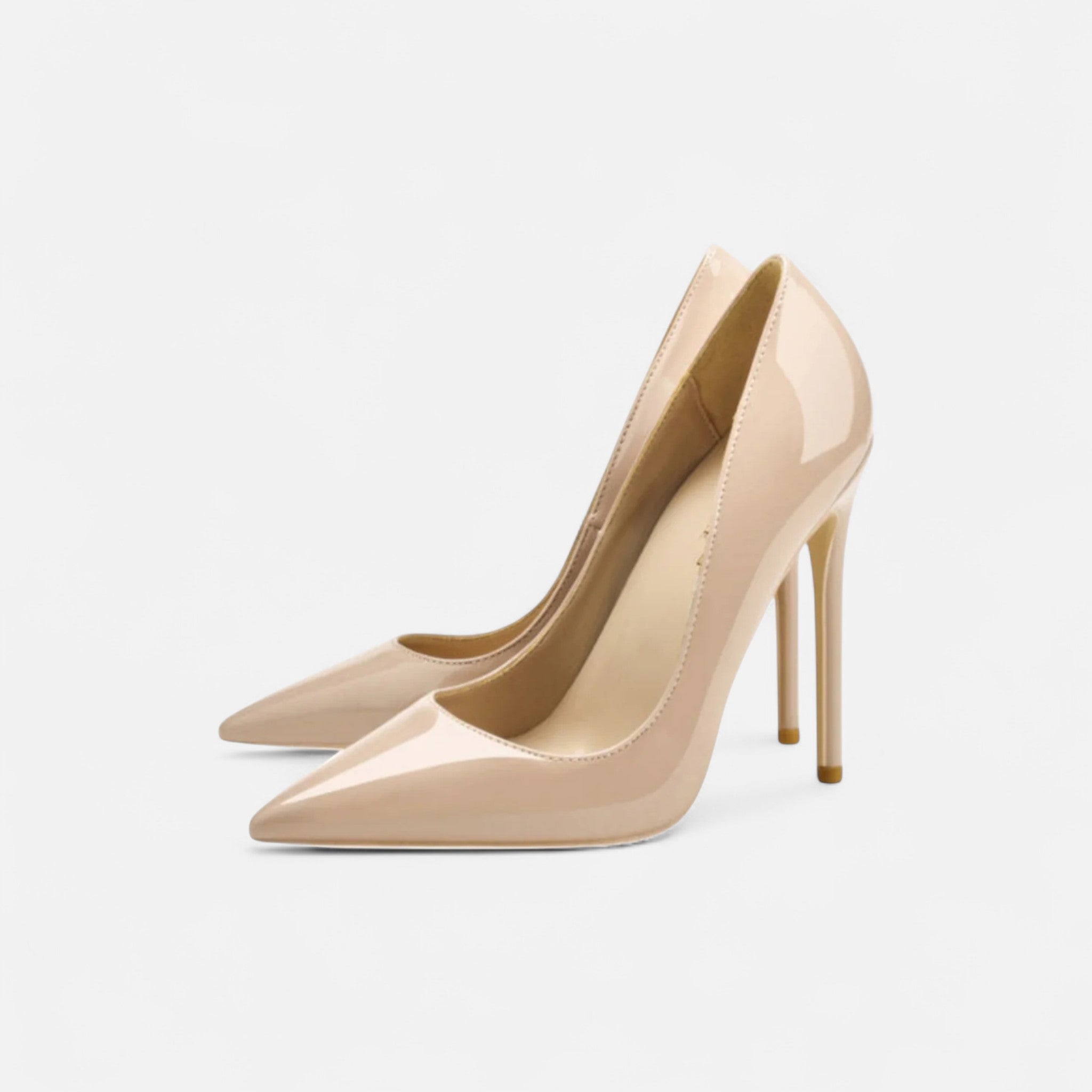 Women's Pointed Toe Patent Slip-On Stiletto Court Heels With Classic Silhouette Profile