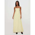 Women's Jacquard Floral Maxi Dress With Spaghetti Straps And Lace Up Back Style