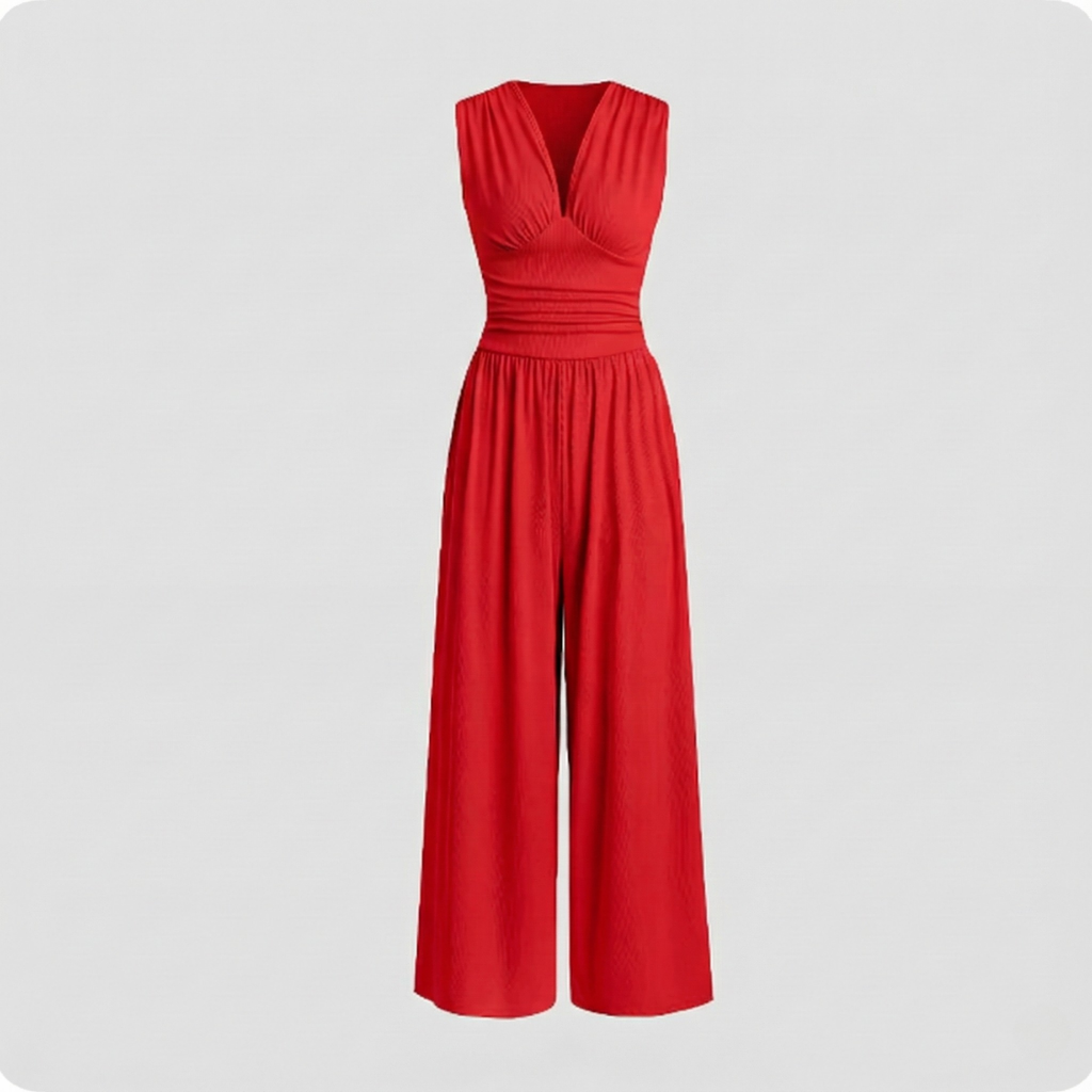 Women's Sleeveless Jumpsuit With Flattering Fit For Effortless Elegance And Timeless Everyday Style