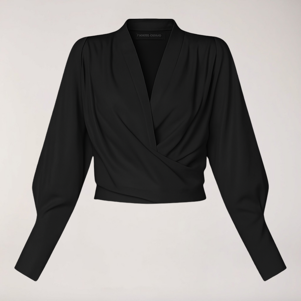 Women's Blouse With V-Neck And Puff Sleeves For Everyday Wardrobe And Timeless Styling