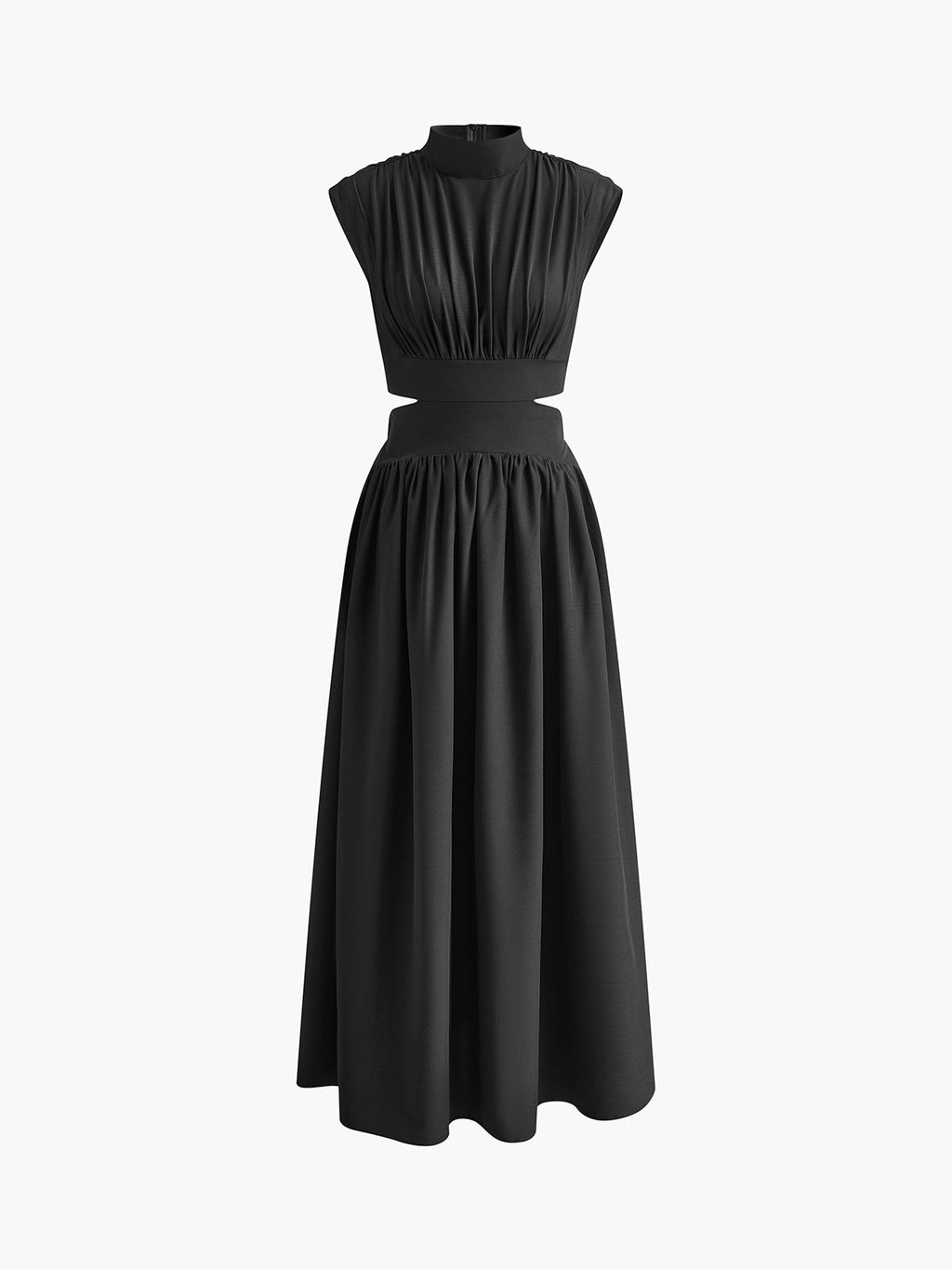 Women's Sleeveless Mock Neck Maxi Dress In Romantic Style For Work Holidays And Parties