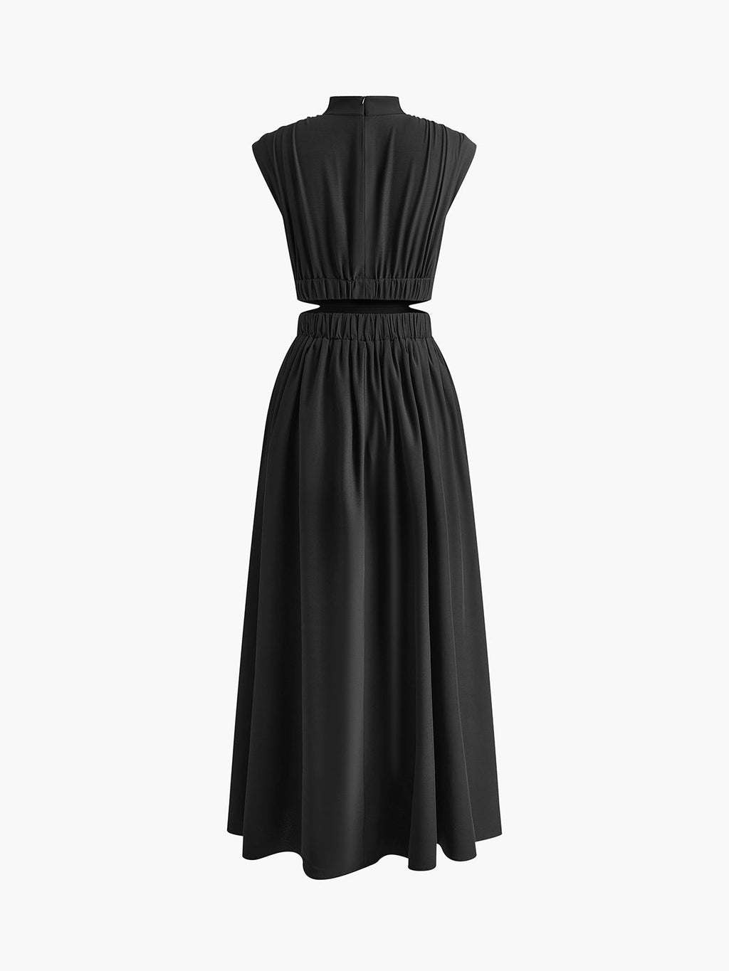 Women's Sleeveless Mock Neck Maxi Dress In Romantic Style For Work Holidays And Parties