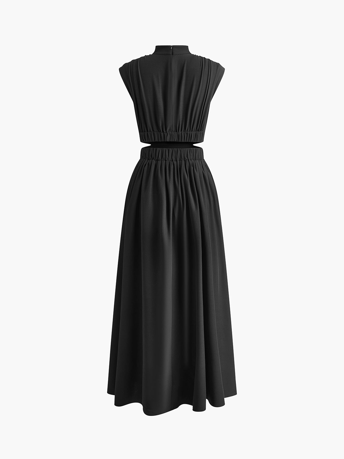 Women's Sleeveless Mock Neck Maxi Dress In Romantic Style For Work Holidays And Parties