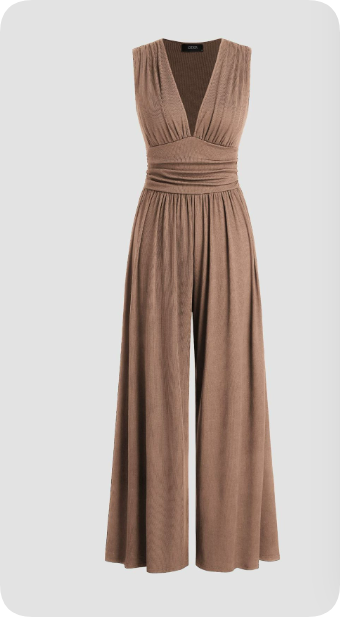 Women's Sleeveless Jumpsuit With Flattering Fit For Effortless Elegance And Timeless Everyday Style