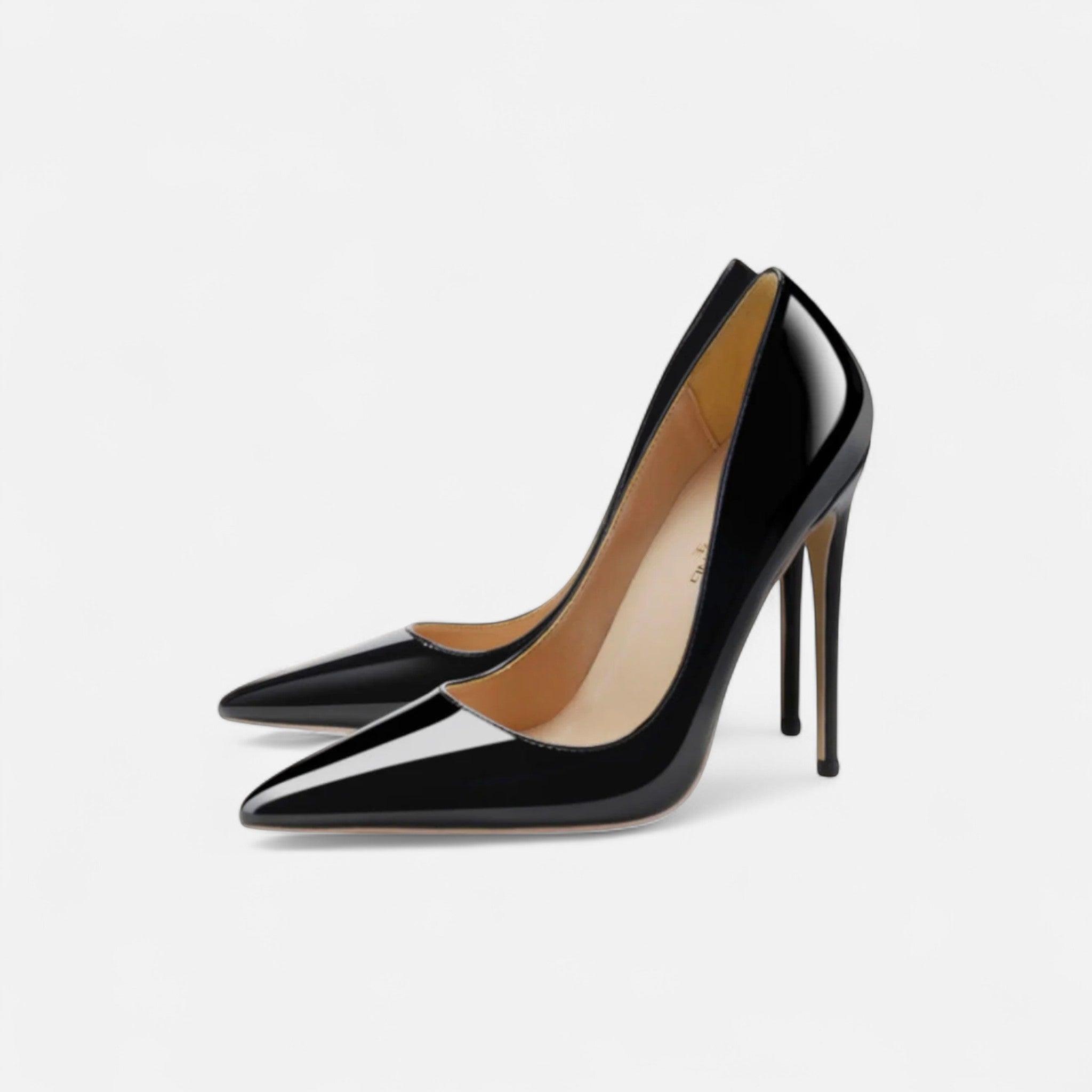 Women's Pointed Toe Patent Slip-On Stiletto Court Heels With Classic Silhouette Profile